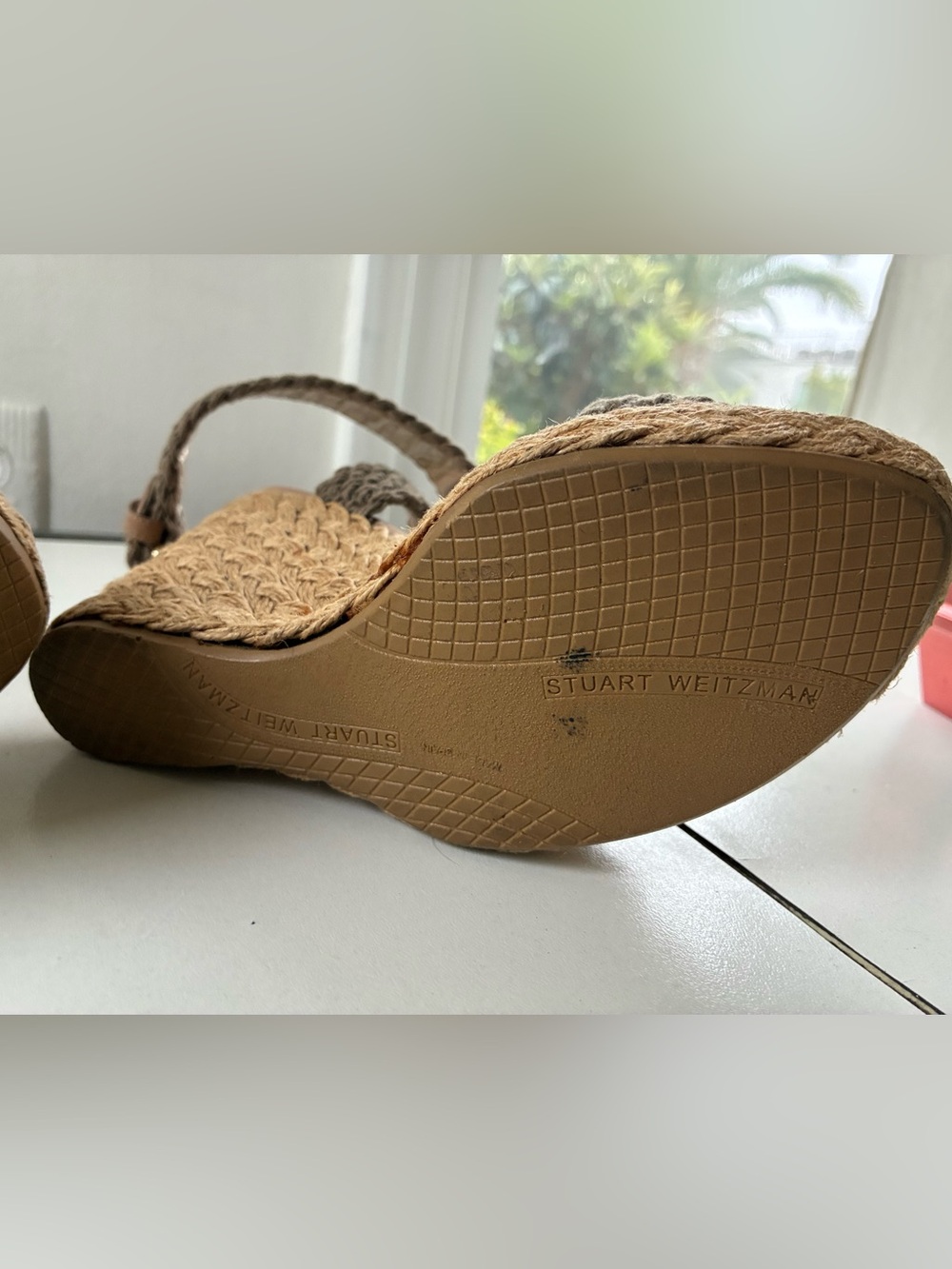Stylist Archive | Stuart Weitzman Green Braided Espadrille Wedge Sandals Size 7 - Picture 6 of 6